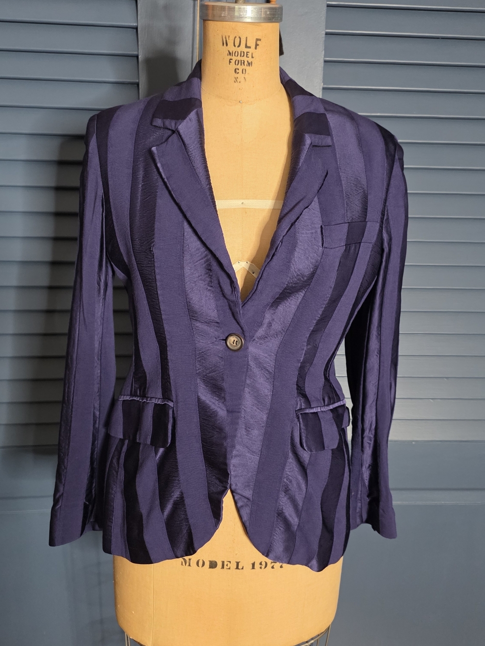 Câllas Milano James Striped Single-Breasted Blazer Navy Size 40 US 4